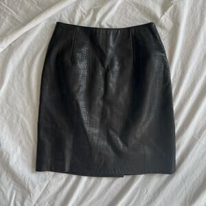 Vintage black leather mini skirt